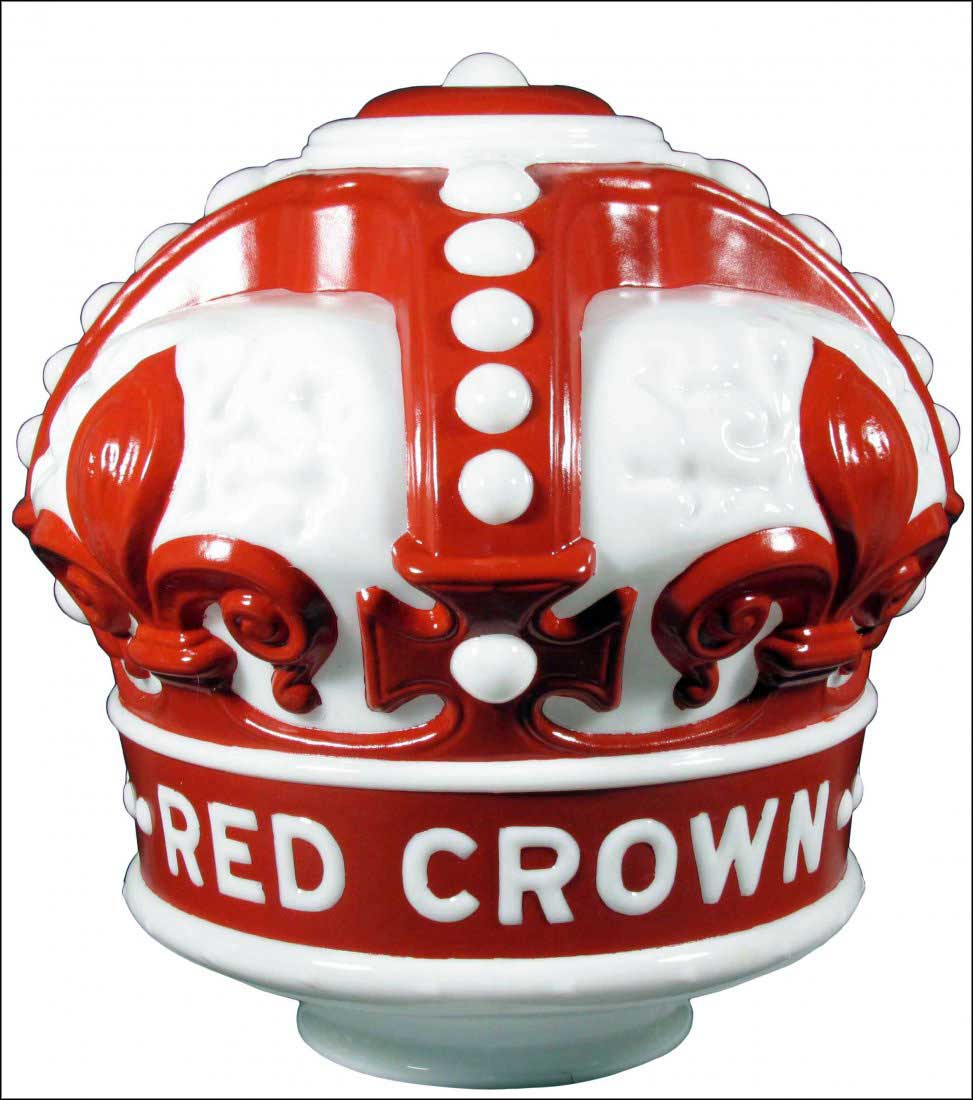 Circa 1940s Indiana Standard Red Crown gasoline globe.